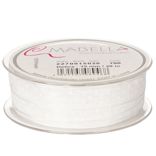 gjenstander Festlig dekorativt bånd for å pynte gaver og håndverksprosjekter, 1,5 cm bredt, 20 m langt