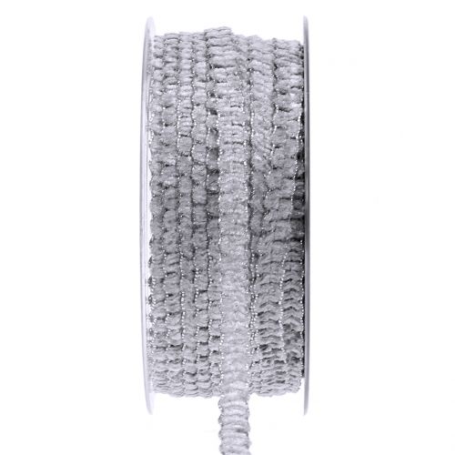 Floristik24 Deco bånd fløyels utseende grå 10mm 20m