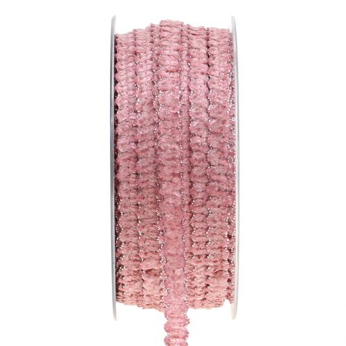Floristik24 Deco bånd fløyel ser rosa 10mm 20m
