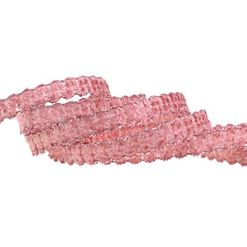 gjenstander Deco bånd fløyel ser rosa 10mm 20m