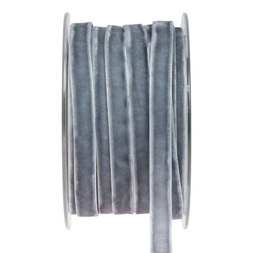 Dekorativt bånd fløyelsbånd gavebånd fløyelsgrå 10mm 20m