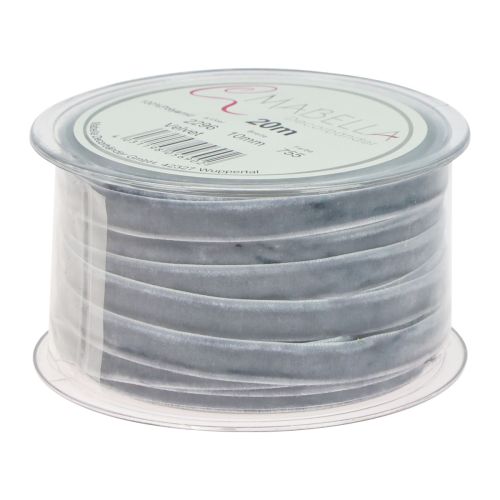 gjenstander Dekorativt bånd fløyelsbånd gavebånd fløyel grå 10mm 20m