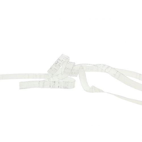gjenstander Dekorativt bånd hvit med lurex trådforsterket 10mm 20m