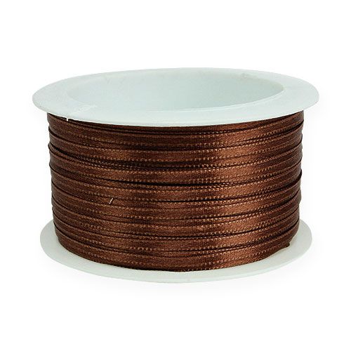 gjenstander Gavebånd satengbånd dekorativt bånd brunt 3mm × 50m