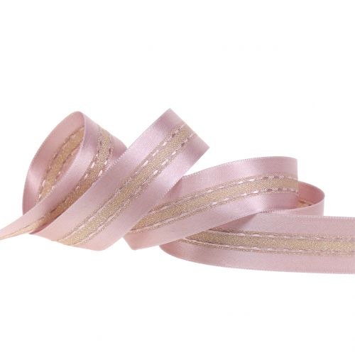 gjenstander Dekorativt bånd med striper mønster rosa 25mm 20m