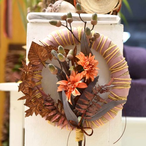 gjenstander Dekorativ blomsterdahlia, høstdekorasjon, silkeblomst oransje 55cm Ø9 / 11cm