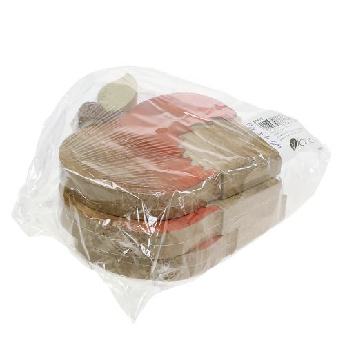 Floristik24 Dekorativt figur eple med pinnsvin rød, naturlig 13cm 3stk