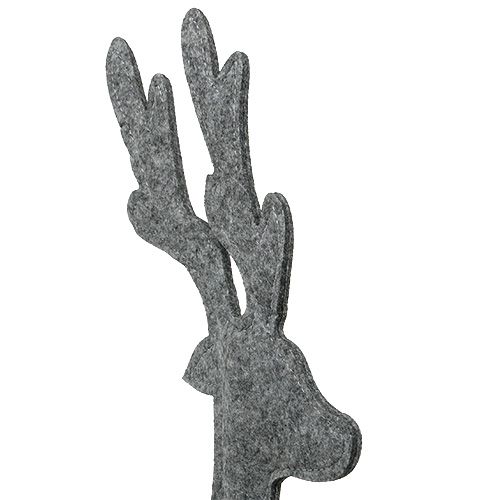 gjenstander Dekorativ figur hjort laget av filt 60cm grå