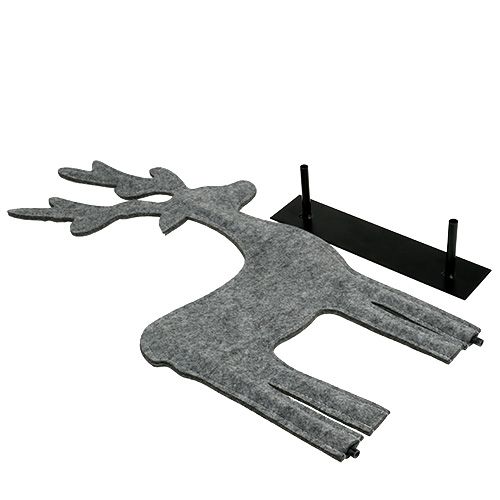 Floristik24 Dekorativ figur hjort laget av filt 60cm grå