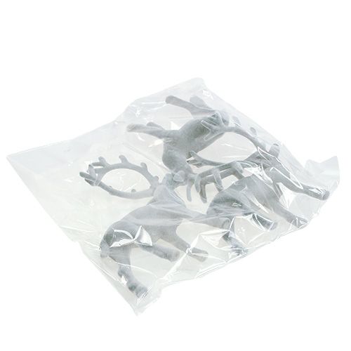 Floristik24 Deco figur hjort strømmet grå 22cm 3stk