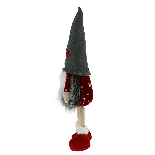 Floristik24 Dekorativ figur gnome 37cm rødgrå