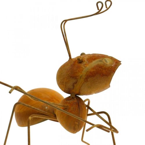 gjenstander Dekorativ figur maur metall sommerfuglnett hage dekorasjon rust 19cm