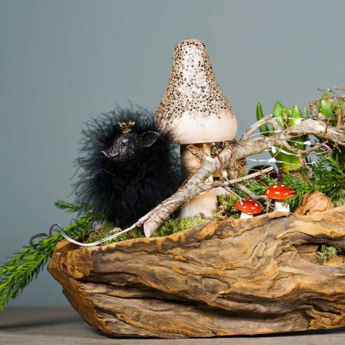 Floristik24 Dekorativ figur gris lykkebringer svart 9cm 2stk