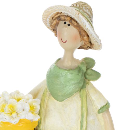 Dekorative gartnerfigurer, borddekorasjon, sommer, grønn/gul, 16,5 x 5,5 cm, 2 stk. | Floristik24.no