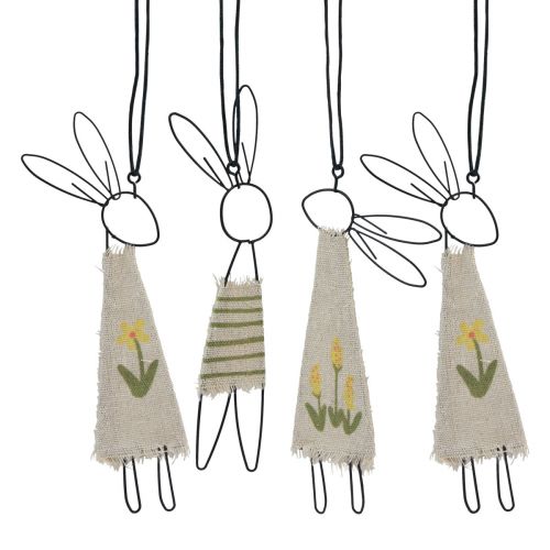 Floristik24 Dekorfigurer metall kaninhenger sort natur 19cm 4 stk