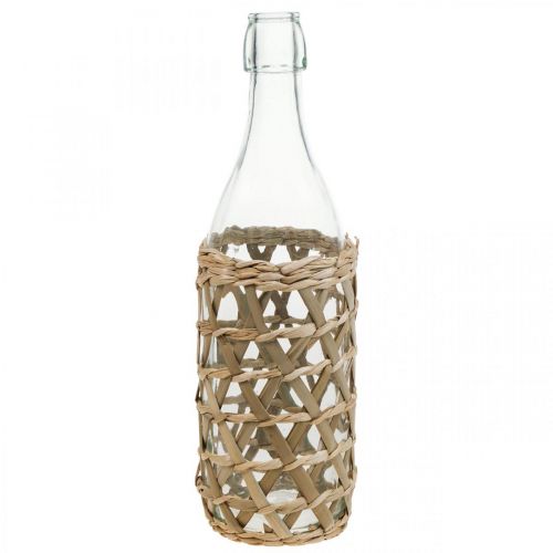 Floristik24 Deco flaske glass glassflaske dekorasjon flettet Ø9,5cm H31cm