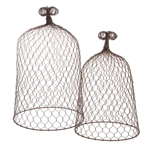Dekorativ metallklokke, klatrehjelp, stålhette, brun, rustfarget, H50/41 cm Ø30/25 cm, sett med 2 kjøpe | Floristik24.no