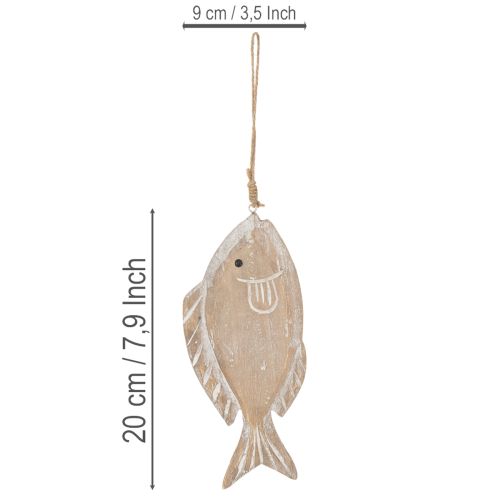 Dekorativ fiskeoppheng i tre, 21 cm, 2 stk. | Floristik24.no