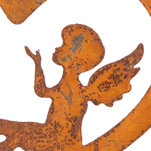 Dekorative oppheng i metall, rusten overflate, hjerteformet engeldesign, Ø15 cm, 6 stk. | Floristik24.no