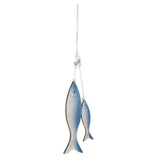 gjenstander Dekorativ henger fisk blå hvit vekt 11,5/20 cm sett med 2
