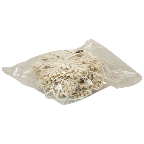 Floristik24 Deco henger tre snøflak deco hvit glitter Ø10cm 12stk