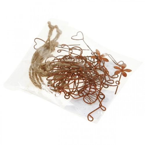 Floristik24 Deco henger metall bier Deco henger rust 9x6,5cm 6stk