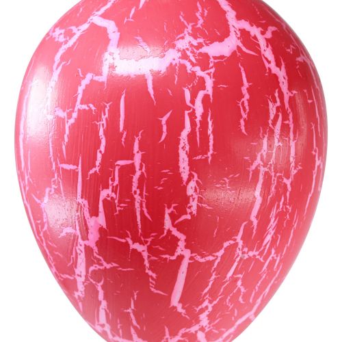 gjenstander Dekorativ oppheng påskeegg gul/rosa/rød craquelure Ø8,5cm 3stk
