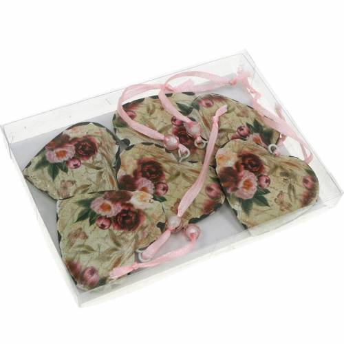 Floristik24 Deco hjertepioner nostalgisk metallhjerte for oppheng av 6 stk