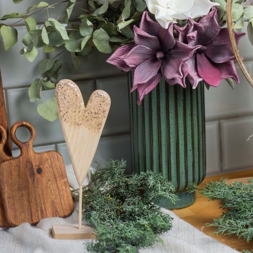 Floristik24 Dekorhjerte på stativtre med glitter H27cm