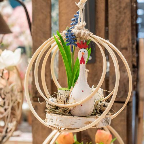Floristik24 Dekorativ kyllingved hvit dekorativ figur påske Ø5cm H15cm 2stk