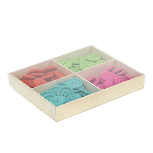 Floristik24 Dekorative treknapper assorterte farger. Ø2,5cm 72 stk