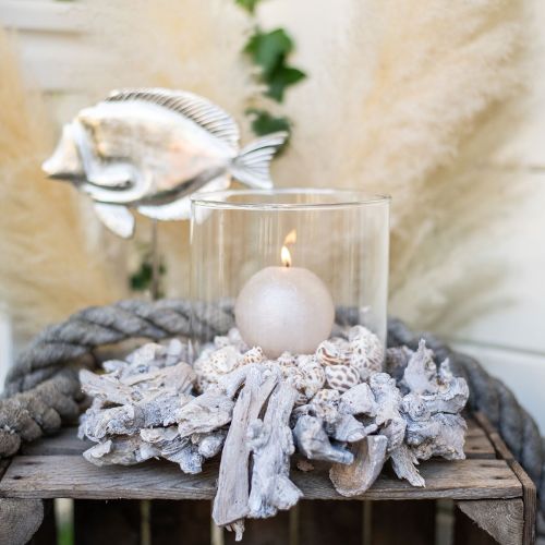 Floristik24 Dekorativ krans naturkrans rottre dekorasjon naturhvit Ø30cm