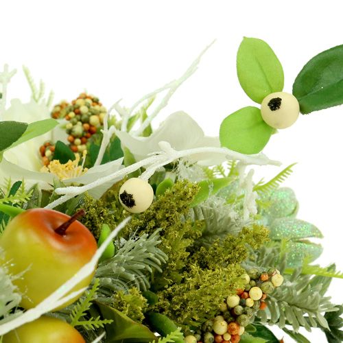 Floristik24 Dekorativ krans med roser Ø40cm hvit, grønn