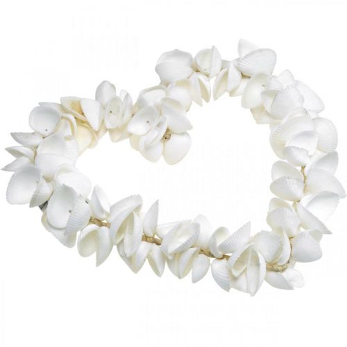 Floristik24 Skjellhjerte, maritim Valentinsdag dekorasjon, dekorativt hjerte laget av skjell, sjødekor 34×34cm