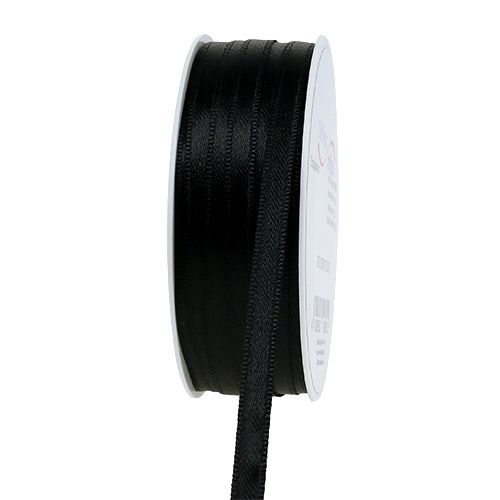 Dekorbånd svart 6mm 50m | Floristik24.no