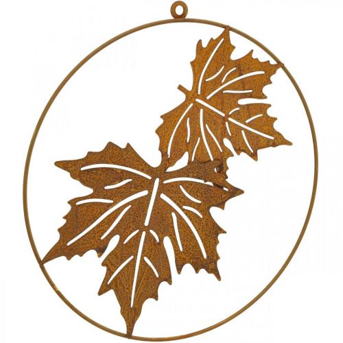 Floristik24 Dekorring blad patina metallring rustdekor veggdekor Ø30cm