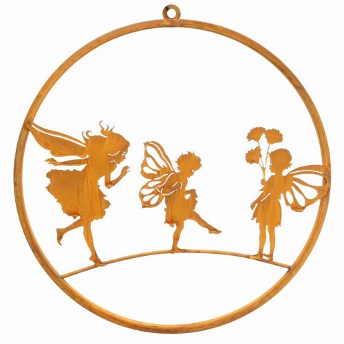 Dekorativ ring metallnisser rustdekor patina metalldekor Ø38cm