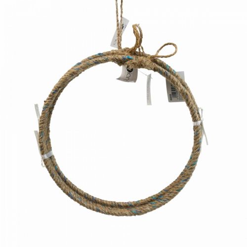 Floristik24 Dekorring jute Scandi dekorativ ring for oppheng Ø25cm 4stk