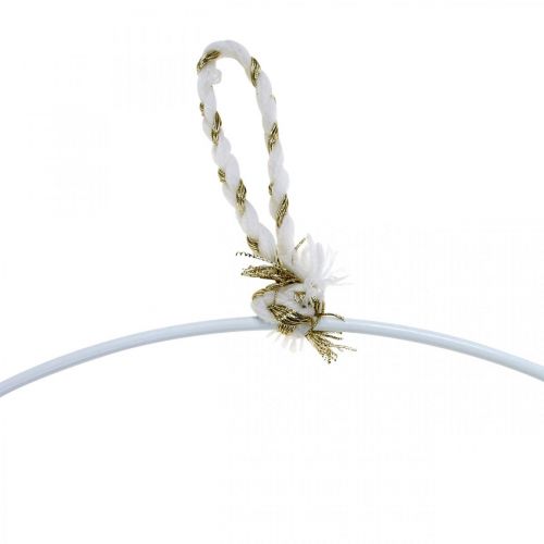 Floristik24 Dekorring metall hvit for oppheng av metallring Ø38cm 3 stk