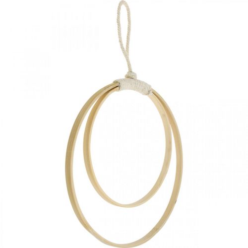 gjenstander Ring for oppheng, DIY, vindusdekorasjon, boho stil, dobbel ring naturlig farge Ø20/15cm 4stk