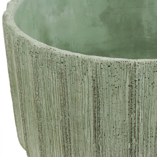 gjenstander Dekorskål grønn keramikk retro stripet Ø20cm H11cm