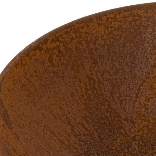 gjenstander Dekorativ metallskål, rustfarget, vintagedekor, Ø34 cm H12 cm