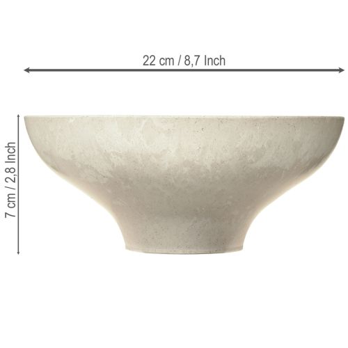 Floristik24 Dekorativ bolle med bunn plastbolle rund kremfarget Ø19cm H8cm