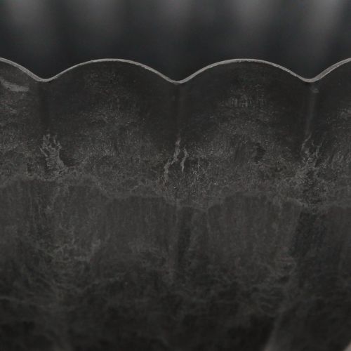 Floristik24 Dekorativ skål rund antrasitt planteskål med riller Ø28cm