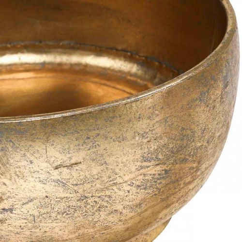 gjenstander Dekorativ skål i metall, gyllen antikk look Ø23,5/33/43 cm sett med 3