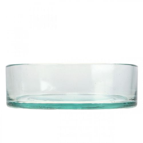Floristik24 Dekorativ skål glass glassbolle rund flat klar Ø15cm H5cm