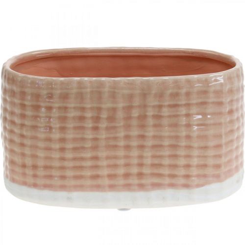 Dekorativ bolle, planteskip, blomsterboks, keramisk dekorasjonskurvmønster L21cm