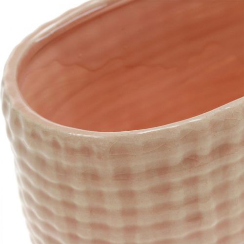 Floristik24 Dekorativ bolle, planteskip, blomsterboks, keramisk dekorasjonskurvmønster L21cm