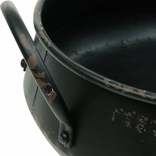 gjenstander Dekorativ skål i svart metallskål med vintage-look plantekasser med 2 stk