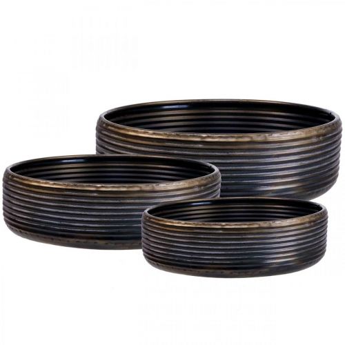 Floristik24 Dekorativ skål stor skål i antikk metall-look 30/38/46 cm sett med 3